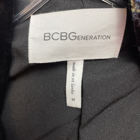 BCBG Generation Velvet Jacket Womens M Moody Floral Ruffle Sleeves Pockets - Picture 4 of 10